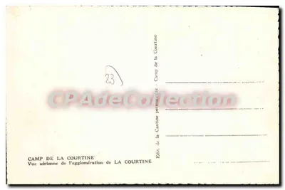 Camp de La Courtine — Vista aérea da aglomeração — Édit. de la Courtine, n°23 — Verso
