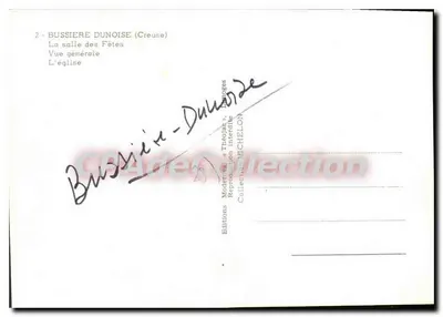Bussière-Dunoise — Vista geral e igreja — Éditions Théolac, Dunoise — Verso