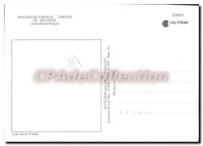 Gouzon — Vista panorâmica — Éditions de Larrieu, n°230625 — Verso