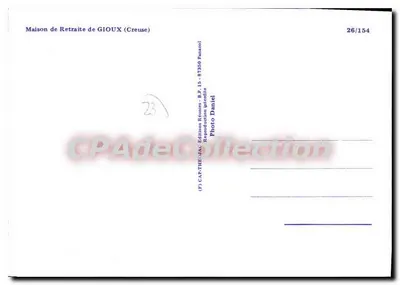 Casa de Repouso de GIOUX — Creuse — Edições Béarnies — Verso