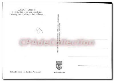 Lussat — Pamiątka z Lussat — Wydawnictwo Modernes « Theoljac », Limoges — Rewers