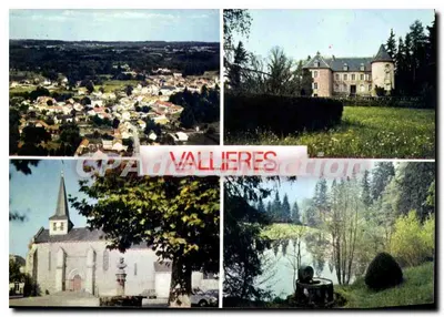 Vallières (Creuse) — Vista geral, castelo, igreja, parque — IRIS MEXICHROME