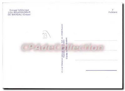 Grupo folclórico Lou Boueradour de Marsac — Creuse — Éditions Théonac — Verso