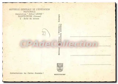 Sala de lectura — Sanatorio "Alfred Leune" — Ediciones Diplomé — Reverso