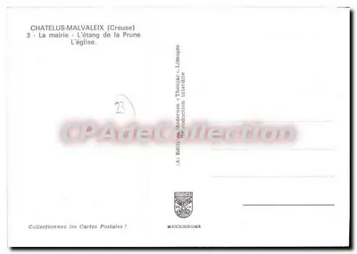 Chatelus-Malvaleix — rada, jezioro, kościoł — Wydawnictwo Modernes ThéoJAC, Limoges — Rewers