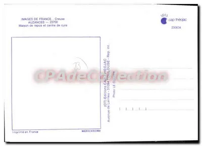 Auzances — Creuse — Casa de repouso e centro de cura — Edições Larrieu — Verso