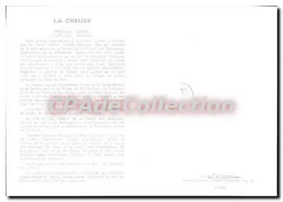 A Creuse — Departamento da Marche — Editor: La Poste, n° 200362 — Verso