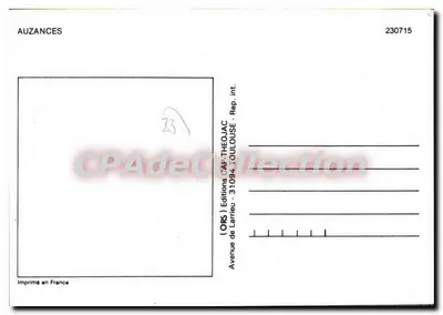 Auzances — Adesivo de brasão de vinil lavável — Éditions CAP-THÉOJAC — Verso