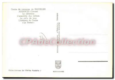 Centro de Férias de SARCELLES — Auzances (Creuse) — Éditions Mexichrome — Verso