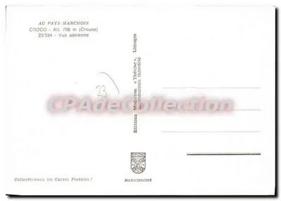 Crocq — Vista aérea — Edições Diplomate & Théophile, Limoges, n°23/234 — Verso