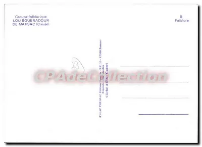 Grupo folclórico Lou Boueradour de Marsac — Creuse — Edições Théonac — Verso