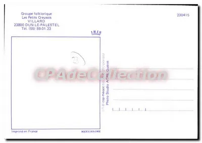 Grupo folclórico Les Petits Creusois — Villard-le-Palestel — IRIS — Verso