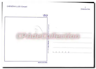 Chénérailles — wydawca IRIS, nr 7 z serii 8/250 — Rewers