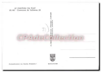 Castelo do Plat — Vallières, Limoges — Edições Modernas « Théolat » — Verso