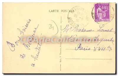 Bergerac - Dordogna w Prat-Barrat — wydawca V. Tassaint, nr 8 — Rewers