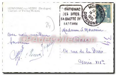 Montignac-sur-Vézère — Torres e Velhas Casas — editor P. Sim — Verso