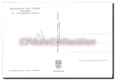 Montignac-sur-Vézère — Vista geral aérea — Edições Théodore Limoges — Verso