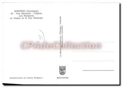 Nontron — Widok ogólny, Kościół, Zamek, Most — Éditions Modernes Théo Jac, Limoges — Rewers