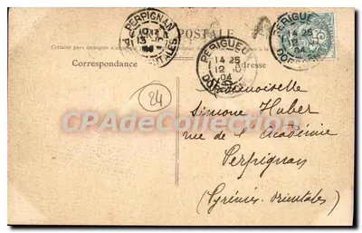 PÉRIGUEUX — Allées de Tourny — Bilhete postal antigo de Coleção — Verso