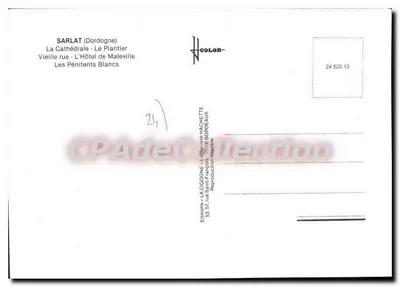 Sarlat — Colagem de monumentos — Edições LA GIGOGNE - L'ÉDITION HACHETTE — Verso