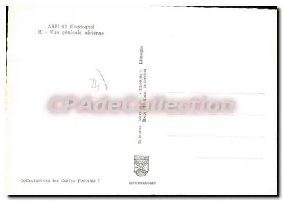 Sarlat (Dordogne) — Visão geral aérea — Editions Modulares & Théofilac, Limoges — Verso