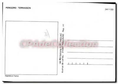Blazon Périgord i Terrasson — adhezyjne blasony z tworzywa wulkanizowanego — (M RS) Éditions Larrieu, Toulouse — Rewers