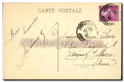 Thiviers (Dordogne) — Castelo de Razac — Bilhete postal antigo de Coleção — Verso
