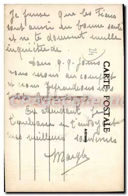 Zamek Puycharnaud (Dordogne) — widok na zamek i jezioro — wydawca nieznany, nr 23 — Rewers