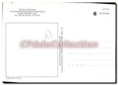 Grupo folclórico « Les Chanterelles de Gouts-Rossignol » — Gouts-Rossignol, França — Éditions de Larrieu, Toulouse — Verso