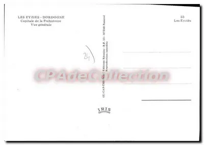 Les Eyzies - Dordogne — Capital da Pré-História — Éditions Réunies, n°55 — Verso