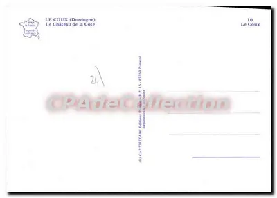Le Coux (Dordogne) — Zamek Côte — Wydawnictwo Théoual — Rewers