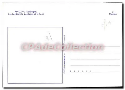 Mauzac (Dordogne) — Os bordos da Dordogne e o ponte — CPAdeCollection — Verso