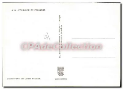 Folklore w Périgord — Wydawca Théolac, Limoges, nr A 10 — Rewers