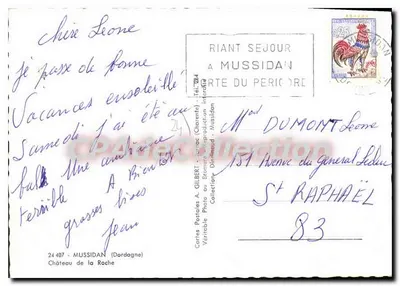 Castelo de La Roche — Mussidan (Dordogne) — Editor Gilbert — Verso