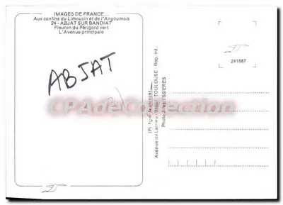 Abjat-sur-Bandiat — widok z głównej ulicy — Images de France, Toulouse — Rewers