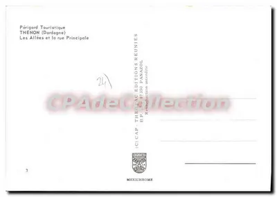 Thénon (Dordogne) — Le Allée e la Rue Principale — CAP - THEO - AC EDITIONS PANAZOL — Verso