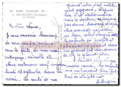 Les Milandes (Dordogne) — Zamek — Larté Service Aérien — Rewers