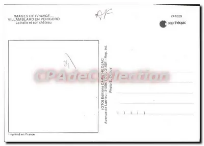 Villamblard w Périgord — hala i jej zamek — Wydawnictwo Larrieu — Rewers