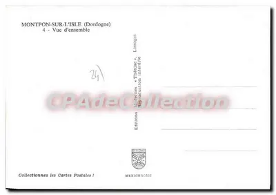 Montpon-sur-l'Isle (Dordogne) — Vista geral — Editions Mexichrome, Limoges, n°4 — Verso