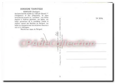 Monpazier — Mercado de cogumelos — Editor Elée, n° 24 3096 — Verso