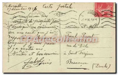 Besançon — Vista sobre os Chaprais tirada do Topo da Torre de São Pedro — Bilhete postal antigo de Coleção — Verso
