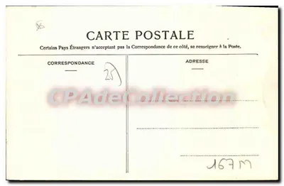 Zamek CLÉRON (Doubs) — widok zamku i mostu nad Doubs — wydawca Teulet, Besançon — Rewers