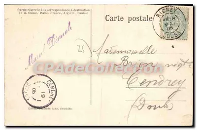 Besançon — Vista panorâmica — Editor Théophile Jacot, Nanchaté — Verso
