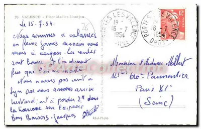 Place Madier-Montjau — Valence — wydawca Réal-Photo, n°20 — Rewers