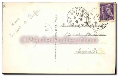 Valence-sur-Rhône — Widok z powietrza — J. Delmotte, rekordzista świata, pilot — Paul Jacquin, fot. — Rewers