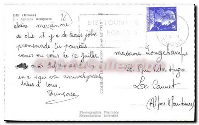 DIE (Drôme) — Stare murawiska — Prawdziwe zdjęcie — Rewers