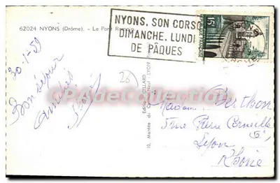 Most Rzymski w Nyons — Drôme — Wydawnictwo Céllard, Lyon — Rewers