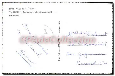 Chabeuil — Antiga porta dos mortos — Les Éditions d'Art 'BL' Lagneu, Ain — Verso