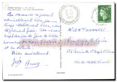 Crest (Drôme) — Vista pitoresca — No fundo, Rochecolombe. Impressor Cim' — n° 26.108.00.0471 — Verso