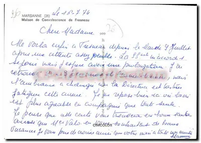 Fresneau — Casa de Convalescência — editor Cimcolor — Verso